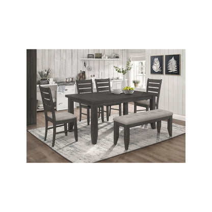Dalila 6-piece Rectangular Dining Table Set Dark Grey