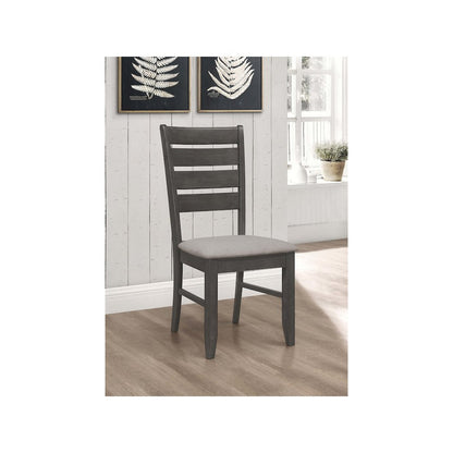 Dalila Wood Dining Side Chair Dark Grey (Set of 2)