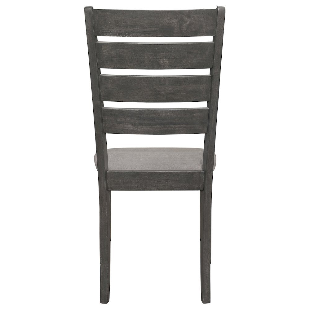 Dalila Wood Dining Side Chair Dark Grey (Set of 2)
