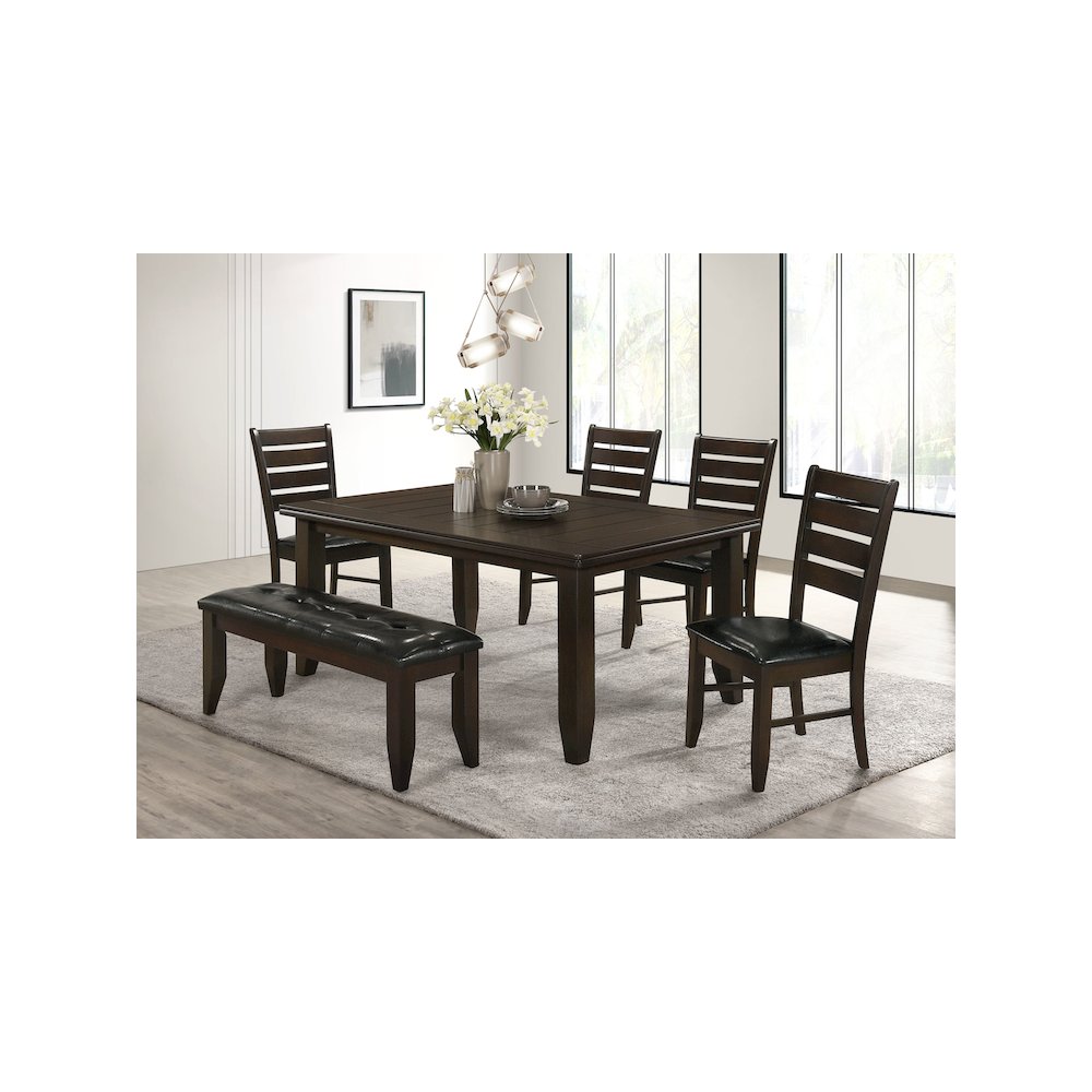 Dalila Leatherette Upholstered Wood Dining Bench Cappuccino