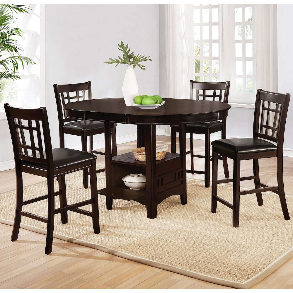 Lavon Wood Counter Chair Black and Espresso (Set of 2)