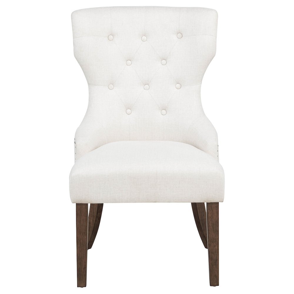 Baney Fabric Upholstered Dining Side Chair Cream and Dark Oak