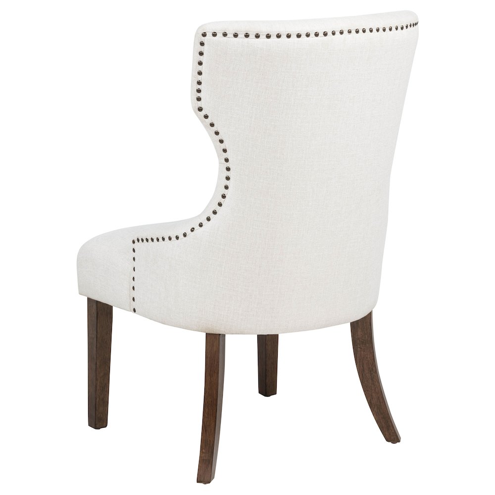 Baney Fabric Upholstered Dining Side Chair Cream and Dark Oak