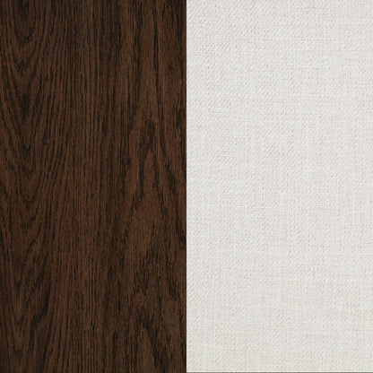 Baney Fabric Upholstered Dining Side Chair Cream and Dark Oak