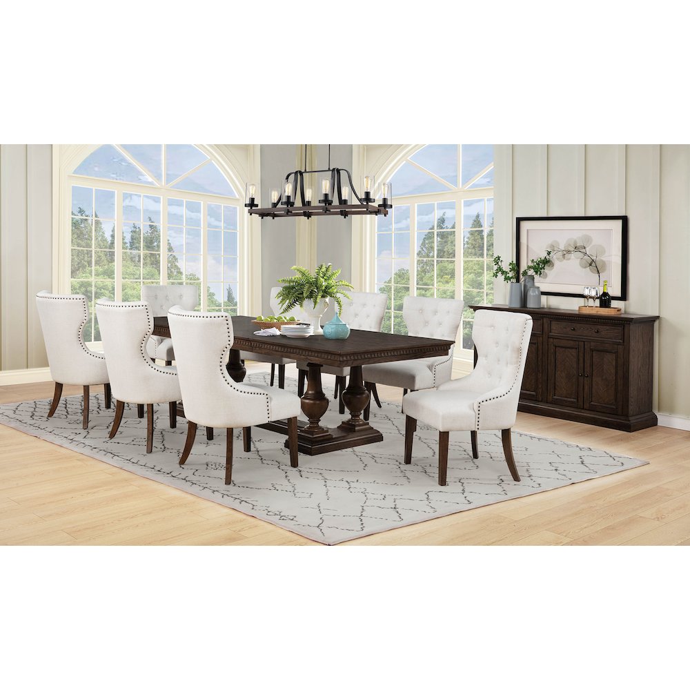 Ridgewell Rectangular Trestle Dining Table Dark Oak