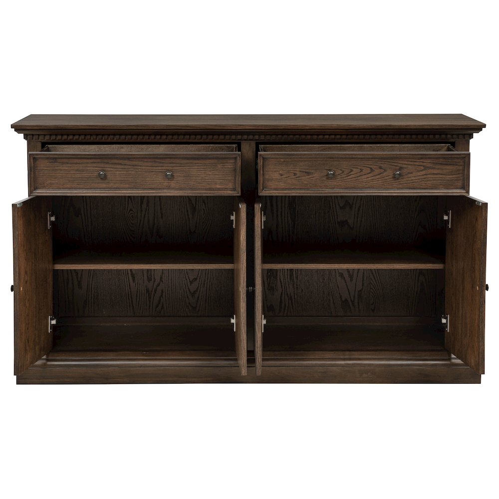 Ridgewell 2-drawer 4-door Dining Server Dark Oak