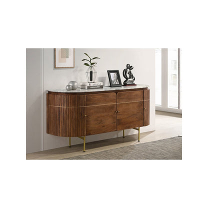 Ortega 4-door Marble Top Sideboard Buffet Cabinet Natural