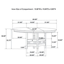 Lavon Oval 60-inch Extension Counter Dining Table Chestnut