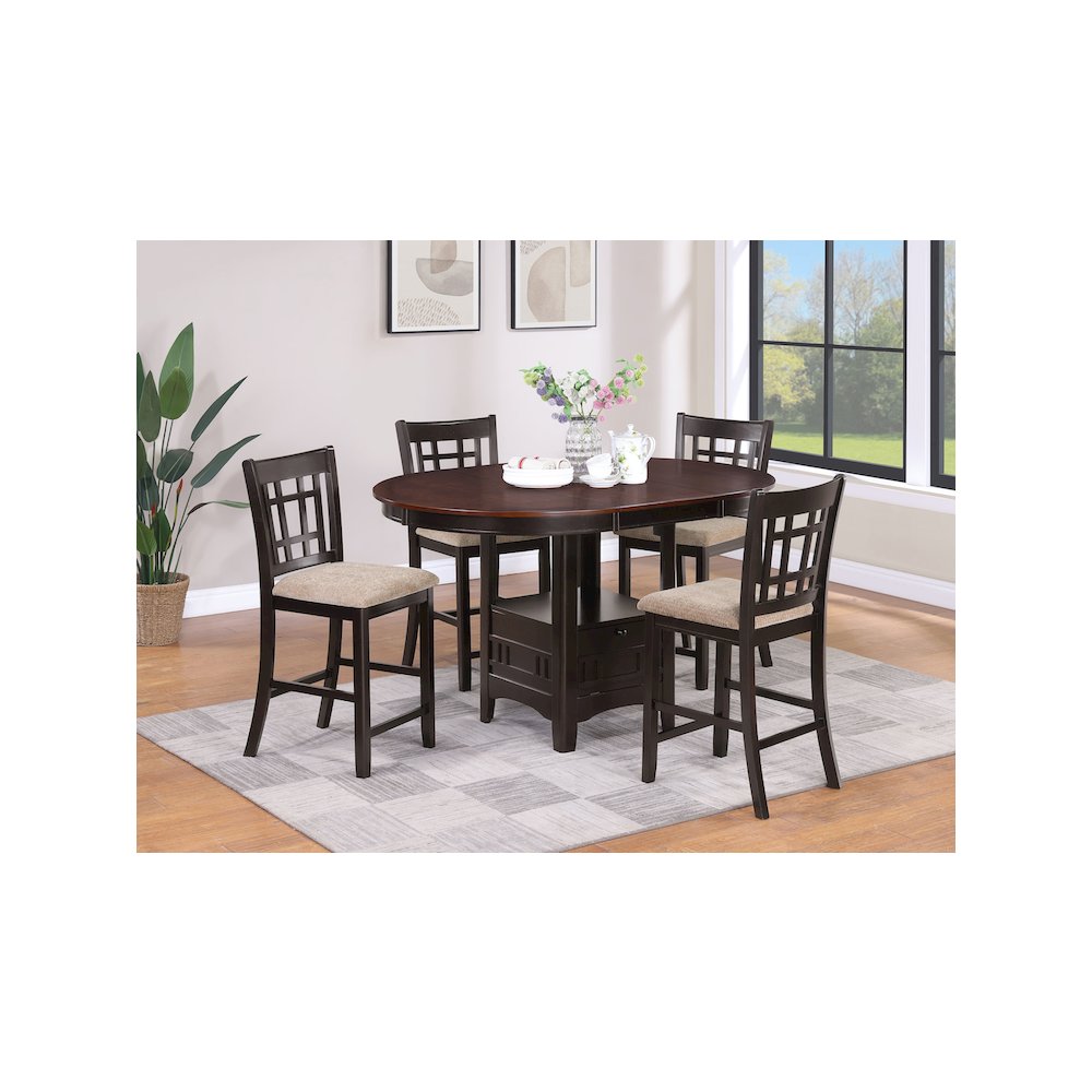 Lavon 5-piece Oval Counter Height Dining Set Light Chestnut