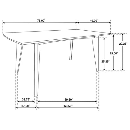 Malone Rectangular 78-inch Wood Dining Table Dark Walnut