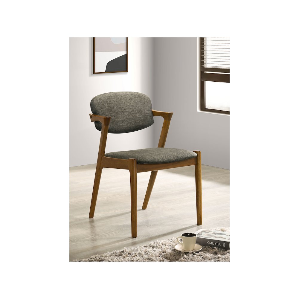 Malone Padded Wood Dining Arm Chair Dark Walnut (Set of 2)