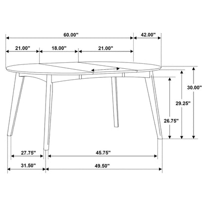 Jedda Oval 60-inch Extension Leaf Dining Table Dark Walnut