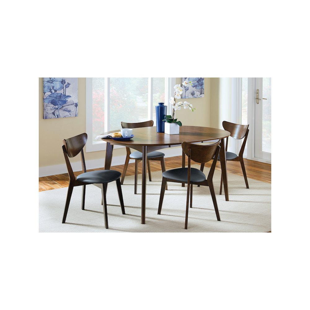 Jedda Oval 60-inch Extension Leaf Dining Table Dark Walnut