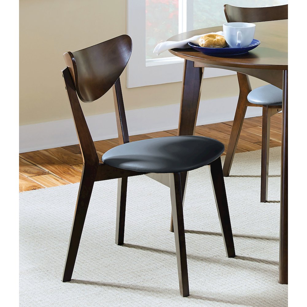 Jedda Wood Dining Side Chair Dark Walnut (Set of 2)