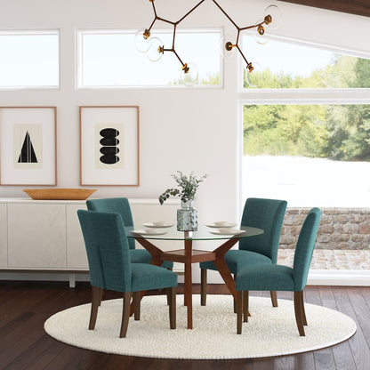 Cantley Upholstered Dining Side Chair Teal Blue (Set of 2)