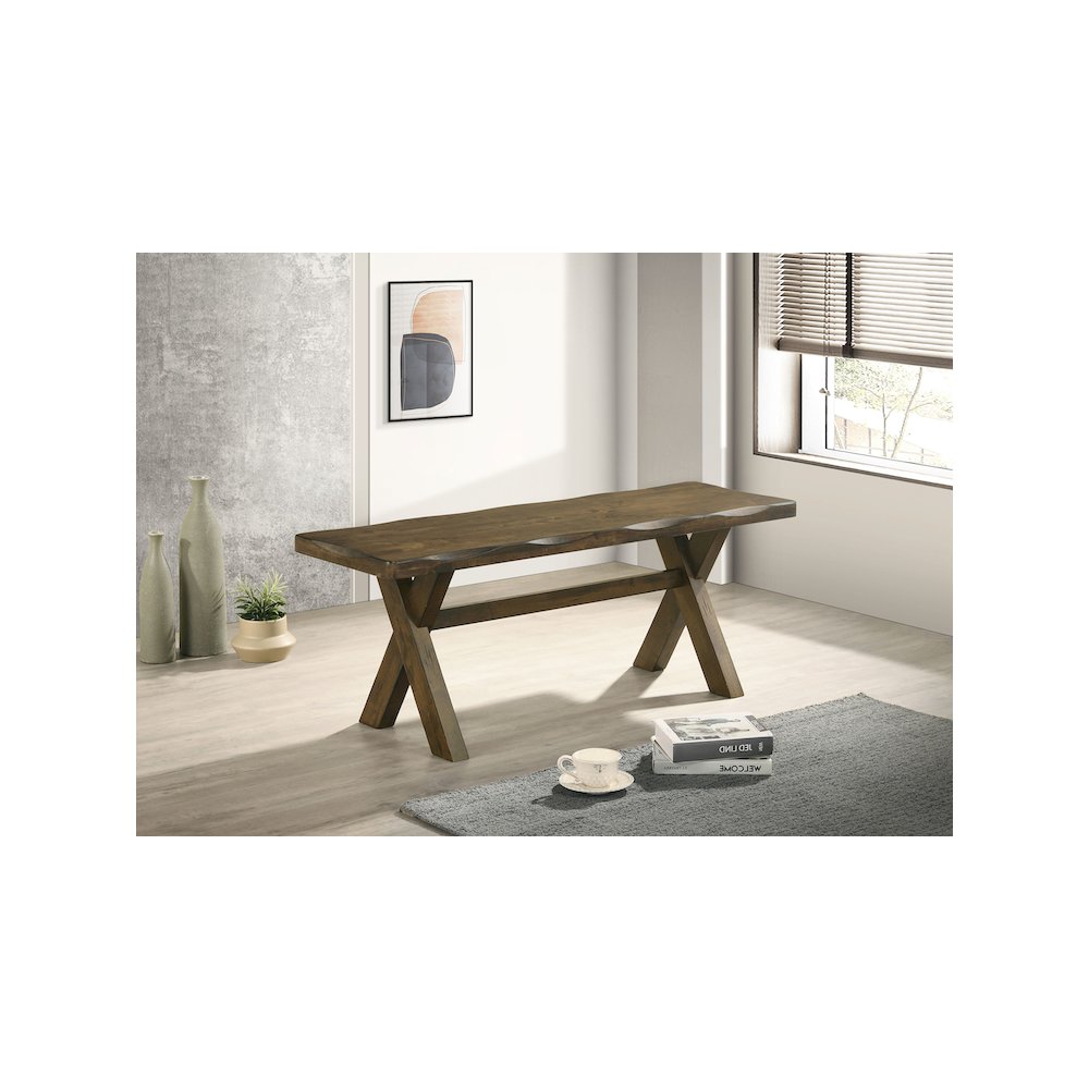 Alston Wood Dining Bench Knotty Nutmeg