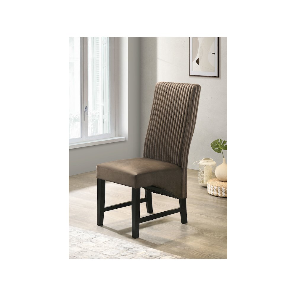 Barrand Upholstered Dining Side Chair Chocolate (Set of 2)