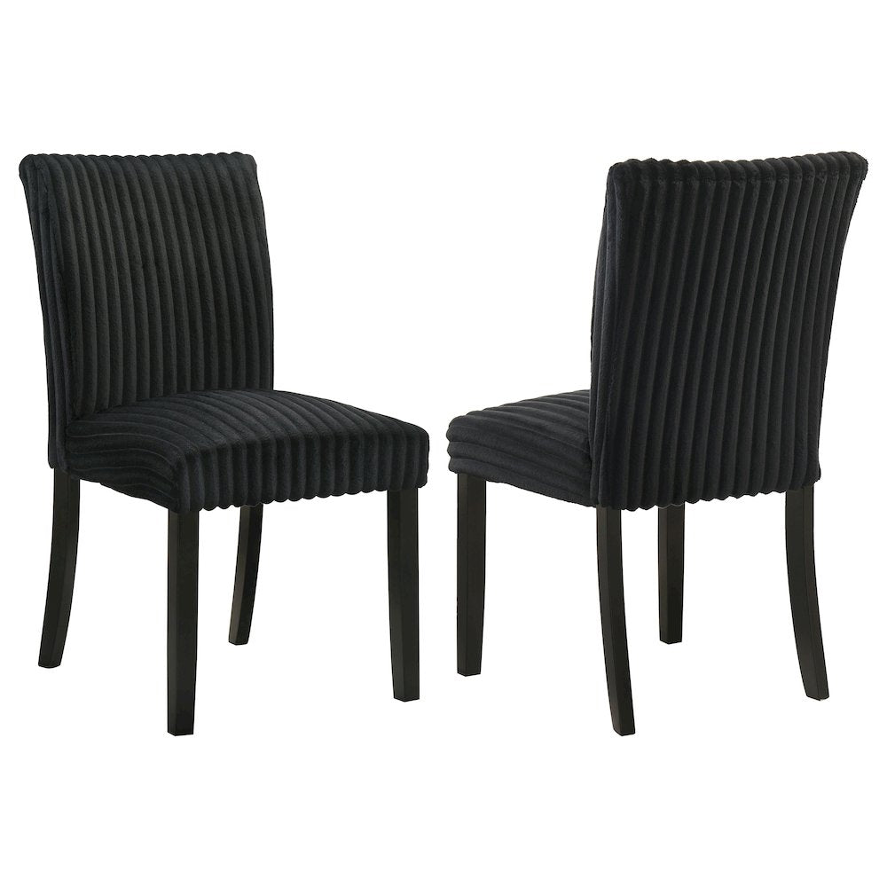 Dermott Upholstered Parson Dining Side Chair Black (Set of 2)