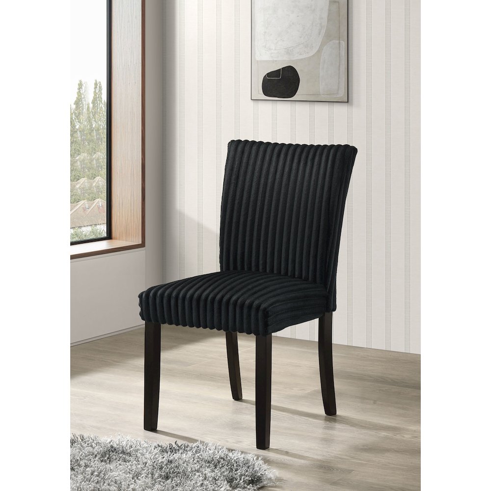 Dermott Upholstered Parson Dining Side Chair Black (Set of 2)