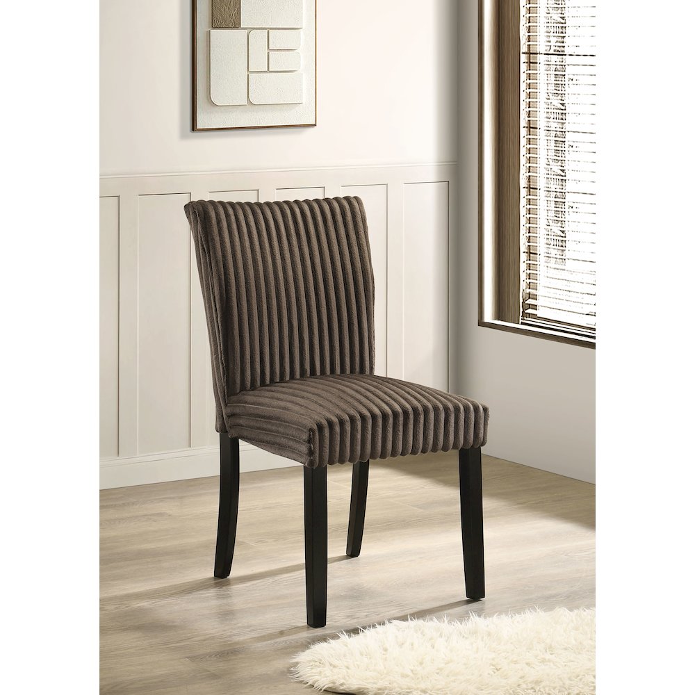 Dermott Upholstered Parson Dining Side Chair Chocolate (Set of 2)