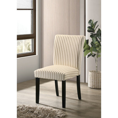 Dermott Upholstered Parson Dining Side Chair Cream (Set of 2)