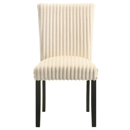 Dermott Upholstered Parson Dining Side Chair Cream (Set of 2)