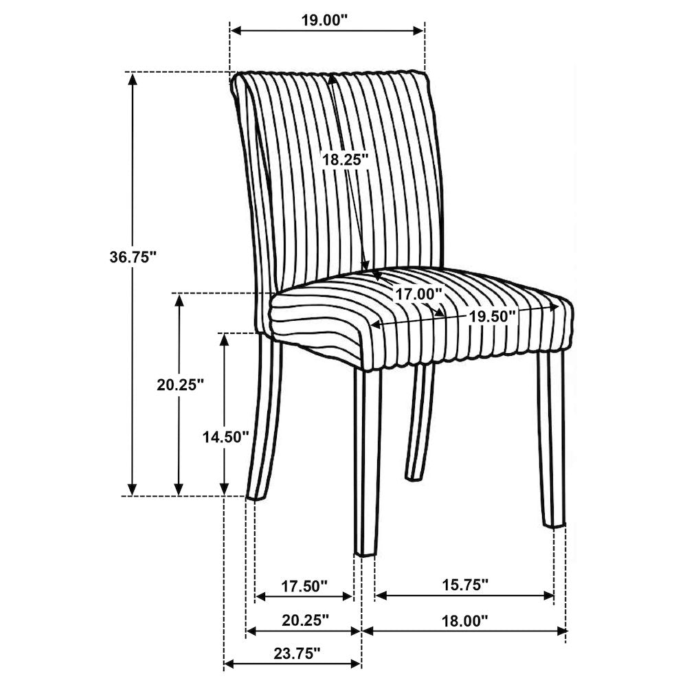 Dermott Upholstered Parson Dining Side Chair Cream (Set of 2)
