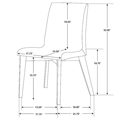 Redbridge Upholstered Dining Side Chair Walnut (Set of 2)