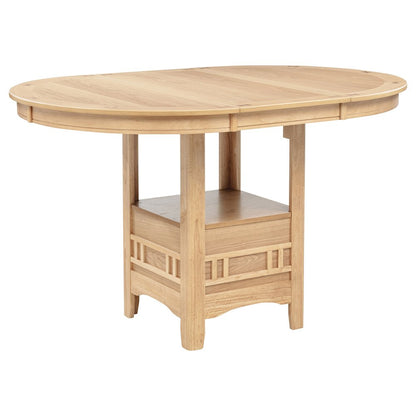 Lavon Oval 60-inch Counter Height Extension Dining Table Light Oak