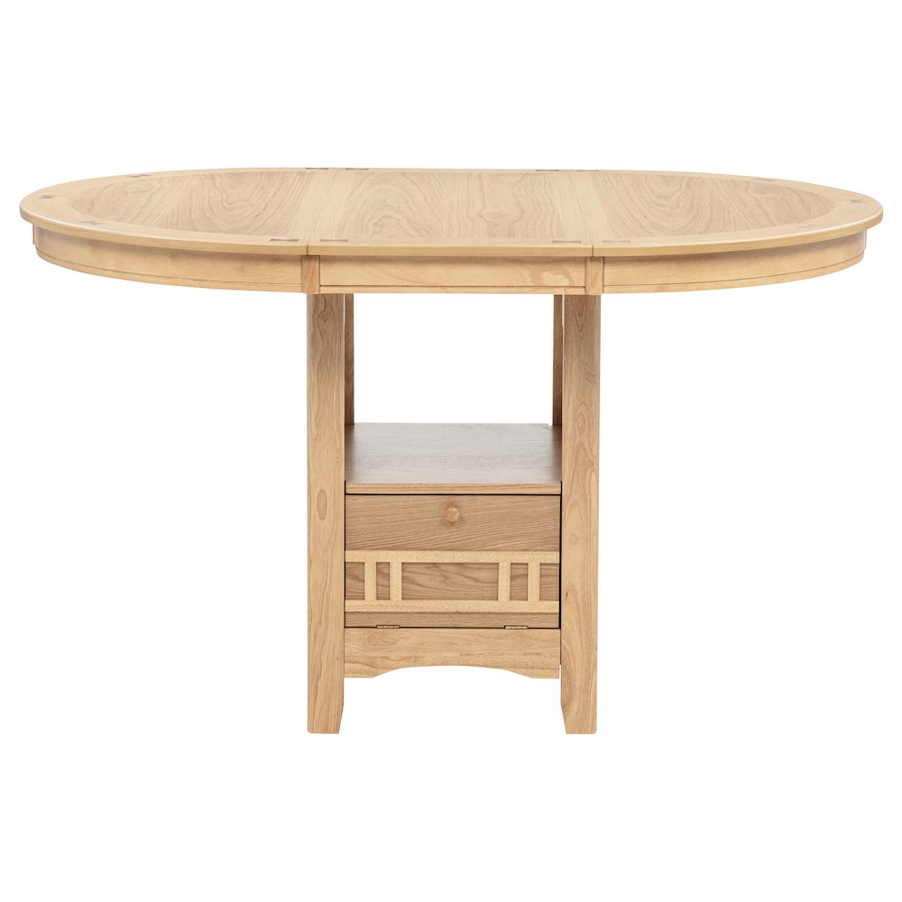Lavon Oval 60-inch Counter Height Extension Dining Table Light Oak