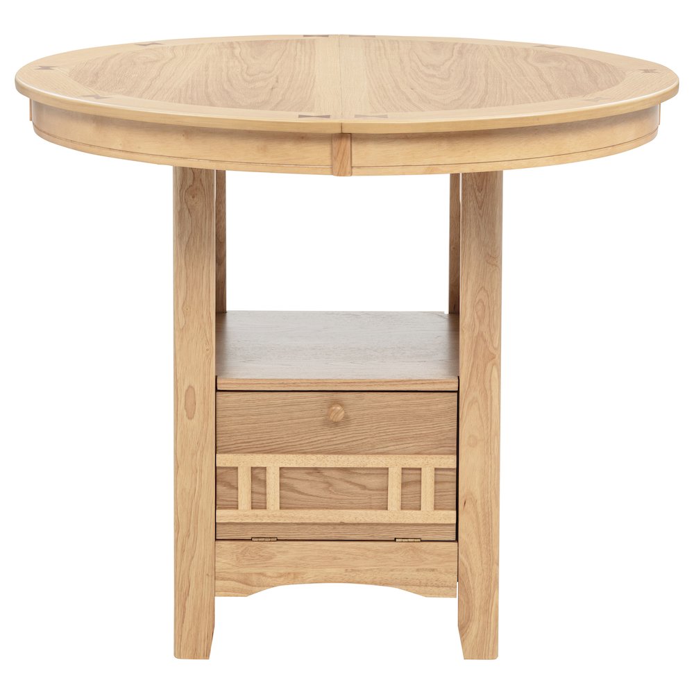 Lavon Oval 60-inch Counter Height Extension Dining Table Light Oak