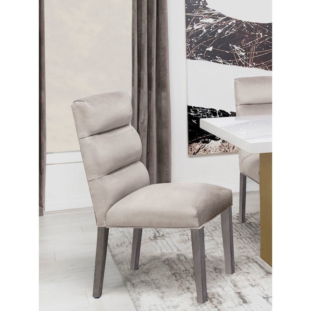 Carla Velvet Upholstered Dining Side Chair Stone (Set of 2)