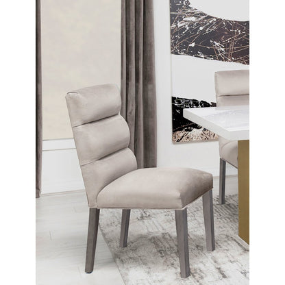 Carla Velvet Upholstered Dining Side Chair Stone (Set of 2)