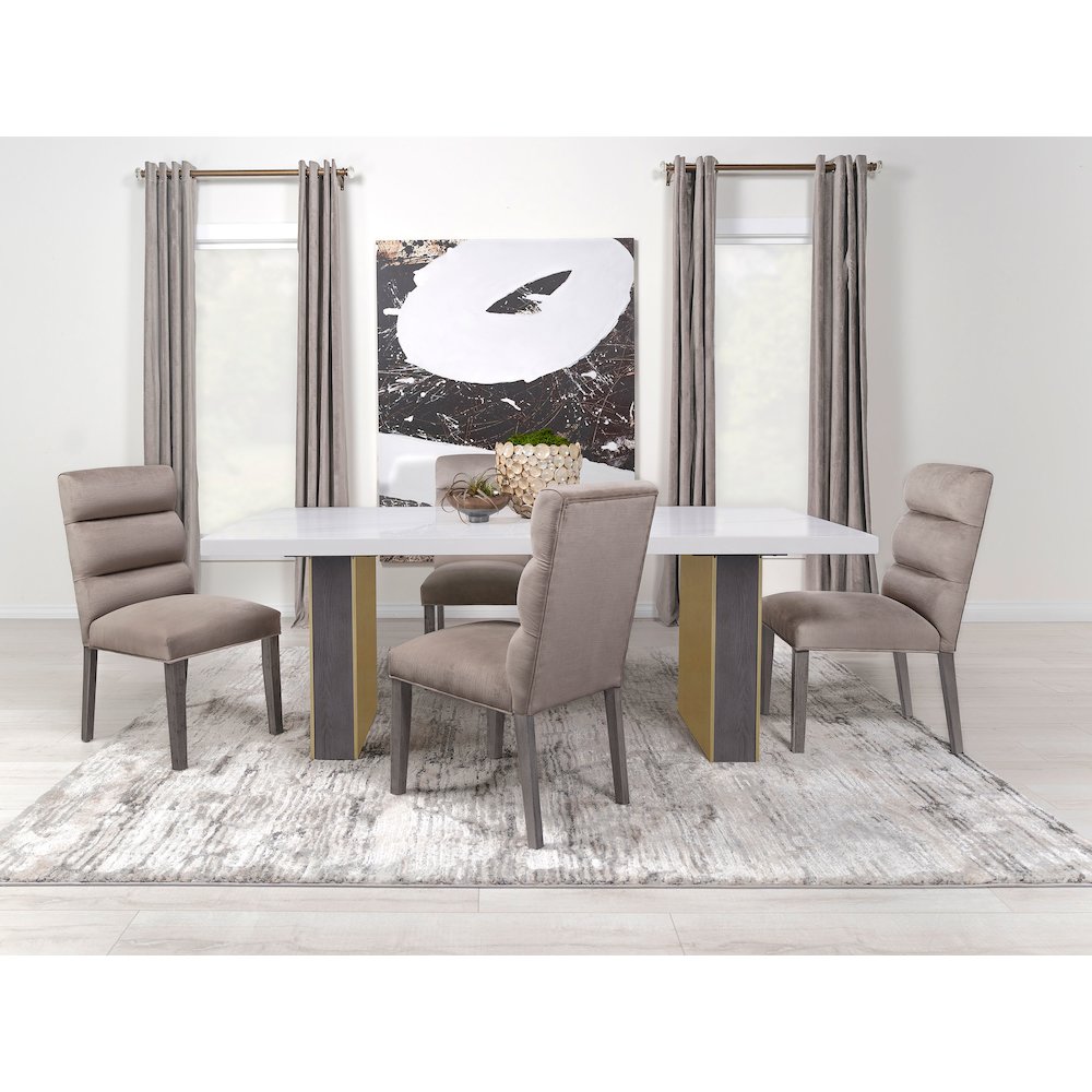 Carla Velvet Upholstered Dining Side Chair Ash (Set of 2)