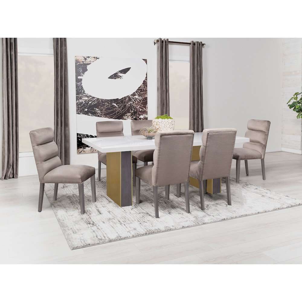 Carla Velvet Upholstered Dining Side Chair Ash (Set of 2)