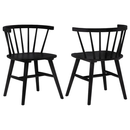 Jeffries Windsor Wood Dining Side Chair Black (Set of 2)
