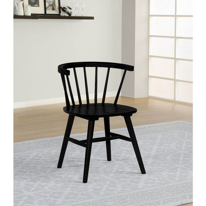 Jeffries Windsor Wood Dining Side Chair Black (Set of 2)