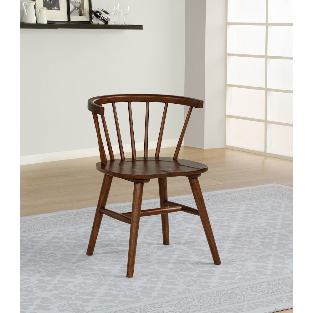 Jeffries Windsor Wood Dining Side Chair Walnut (Set of 2)