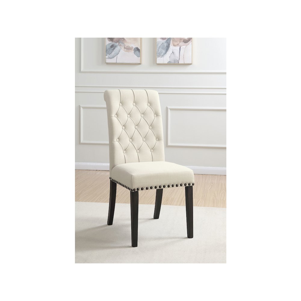 Alana Fabric Upholstered Dining Side Chair Beige (Set of 2)