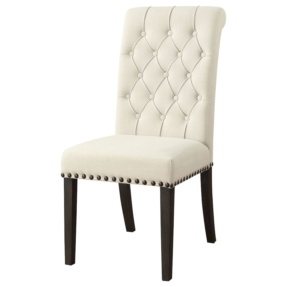 Alana Fabric Upholstered Dining Side Chair Beige (Set of 2)