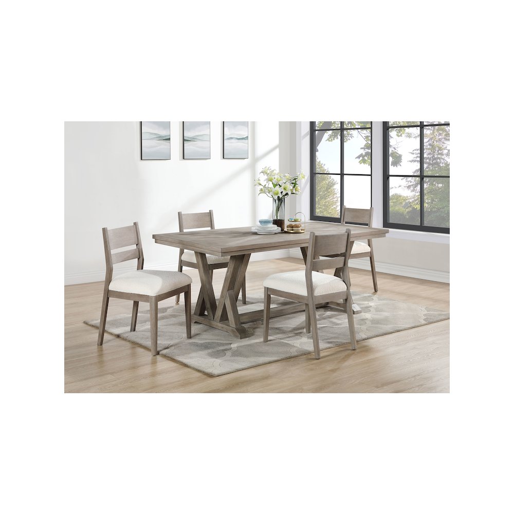Cornelia 5-piece Rectangular Dining Table Set Coastal Grey