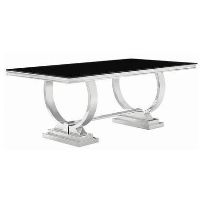 Antoine 7-piece Rectangular Glass Top Dining Set Chrome