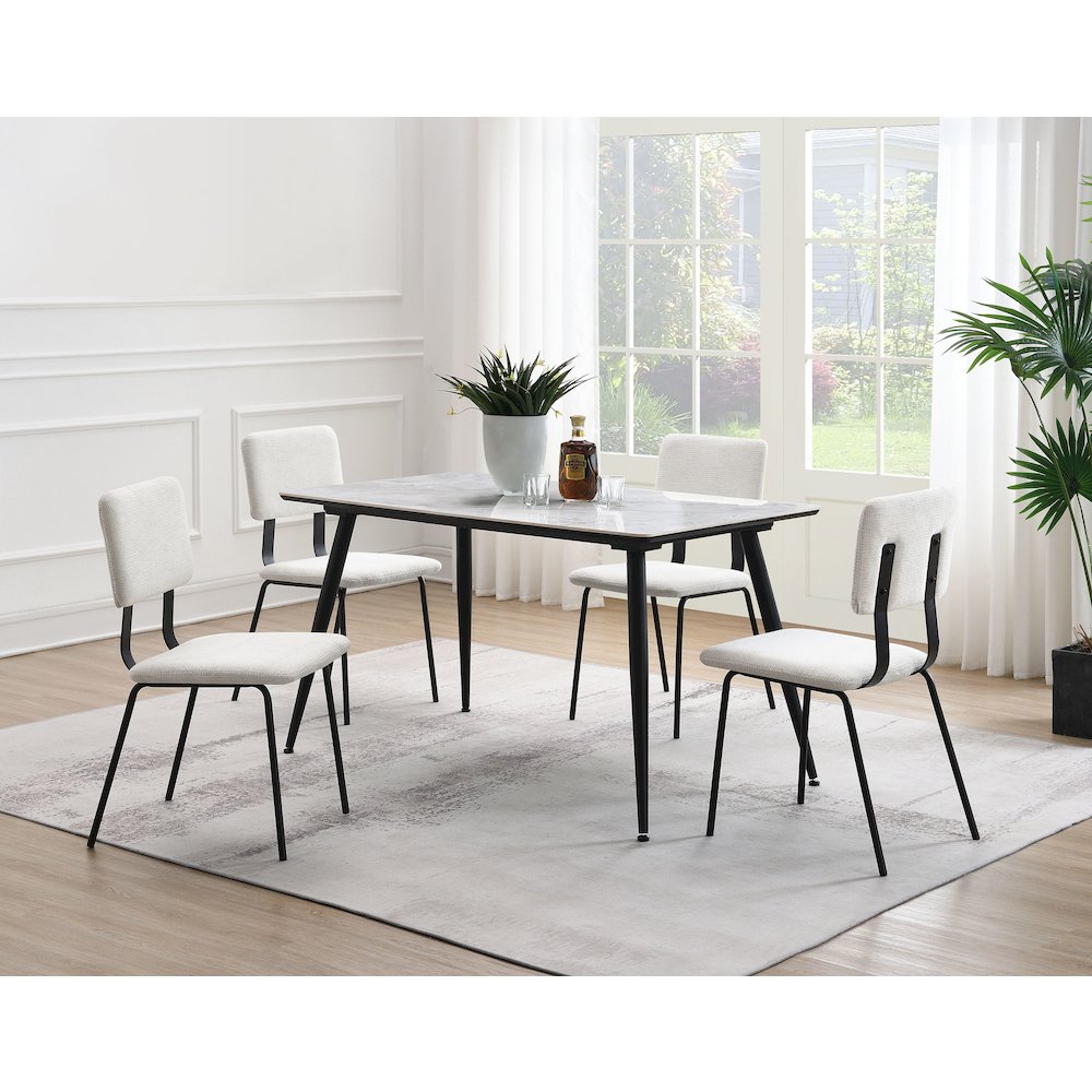 Calla Fabric Upholstered Dining Side Chair White (Set of 2)