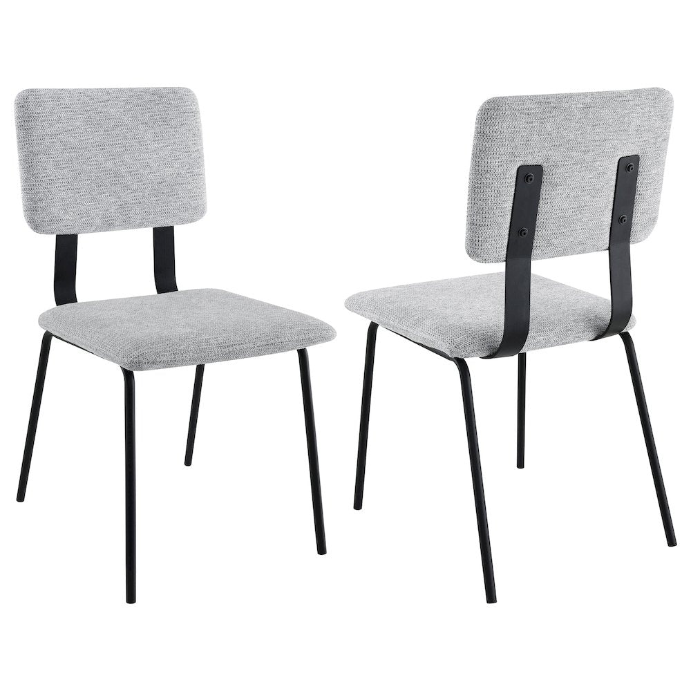 Calla Fabric Upholstered Dining Side Chair Grey (Set of 2)