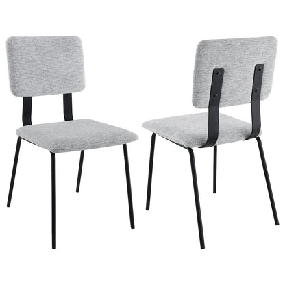 Calla Fabric Upholstered Dining Side Chair Grey (Set of 2)
