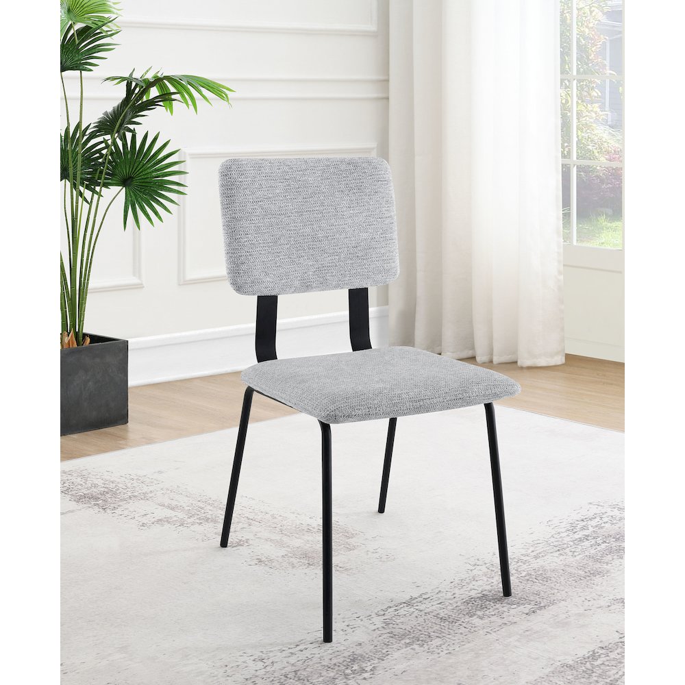 Calla Fabric Upholstered Dining Side Chair Grey (Set of 2)