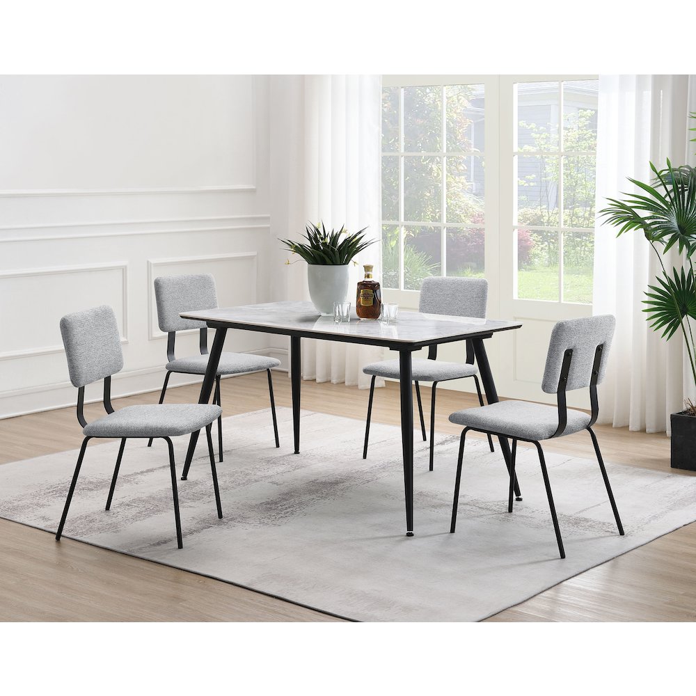 Calla Fabric Upholstered Dining Side Chair Grey (Set of 2)