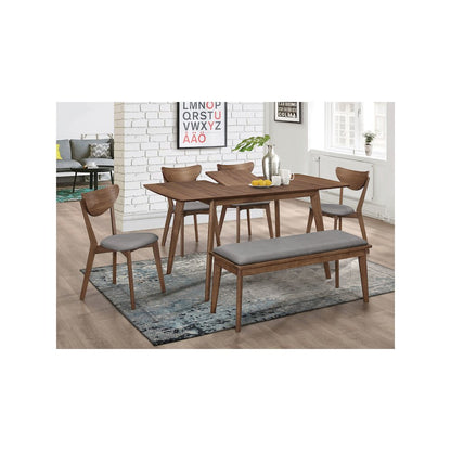 Alfredo 63-inch Extension Leaf Dining Table Natural Walnut