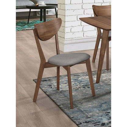 Alfredo Dining Side Chair Grey and Natural Walnut (Set of 2)