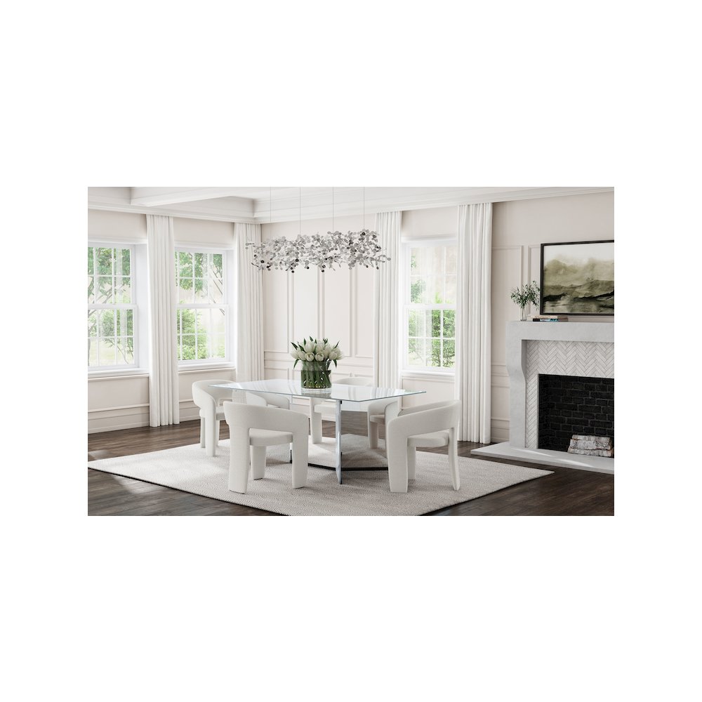 Emery 76-inch Rectangular Mirrored Dining Table Silver